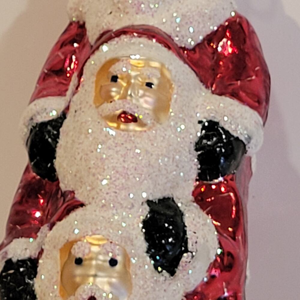 Vintage Cost Plus World Market Glass Santa Ornament Poland Blown Glass - Picture 3 of 10